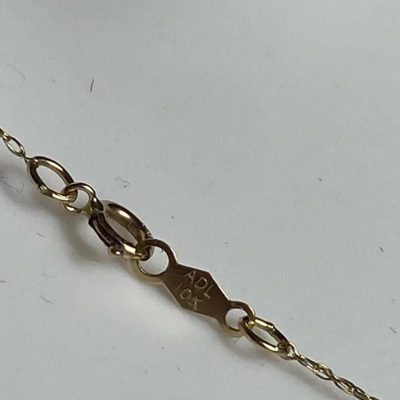 Chain Necklace 10K Yellow Gold Ruby & Diamond ADL Abraham David Loewenstark - Picture 5 of 10